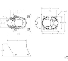 Seaview PMA57M1 5in Mount Aft Rake Requires Plate White