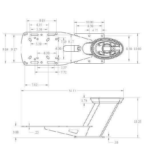 Seaview PMADM1M2 Dual Mount Aft Rake Requires Plate