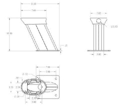 Seaview PMF107M1 10in Mount Forward Rake Requires Plate