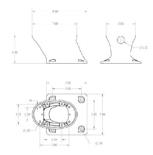 Seaview PMF57M1 5in Mount Forward Rake Requires Plate