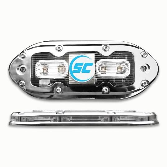 SHADOW-CASTER SCM4 316 SS Housing Underwater Light - Bimini Blue w/ 20' Cable 1600 Lumens | SCM-4-BB-20