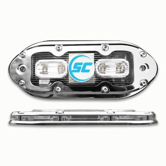 SHADOW-CASTER SCM4 316 SS Housing Underwater Light - Bimini Blue w/ 20' Cable 1600 Lumens | SCM-4-BB-20