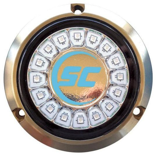 SHADOW-CASTER 16 LEDs Bronze Underwater Marine Light - Bimini Blue | SCR-16-BB-BZ-10