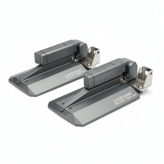Smart Tabs SX Trim Tabs by Lectrotab 9.5" x 10" f/16'-18' Boats w/60lb Actuators - 60-150HP - Gunmetal Grey [SXG9510-60]