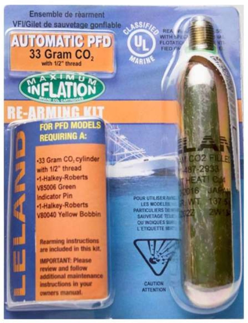 LELAND Inflatable Life Jacket V95000 Series Rearming Kit, Automatic 33 g., 1/2" Threaded