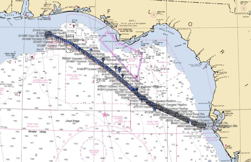 StrikeLines Gulfstream Pipeline Waypoints With Sidescan Imaging Simrad, Lowrance, B&G, Mercury Vessel View
