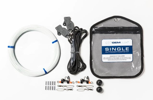 Gemlux DOUBLE OUTRIGGER RIGGING KIT WITH SWIVELS, ROPES, AND PULLEYS